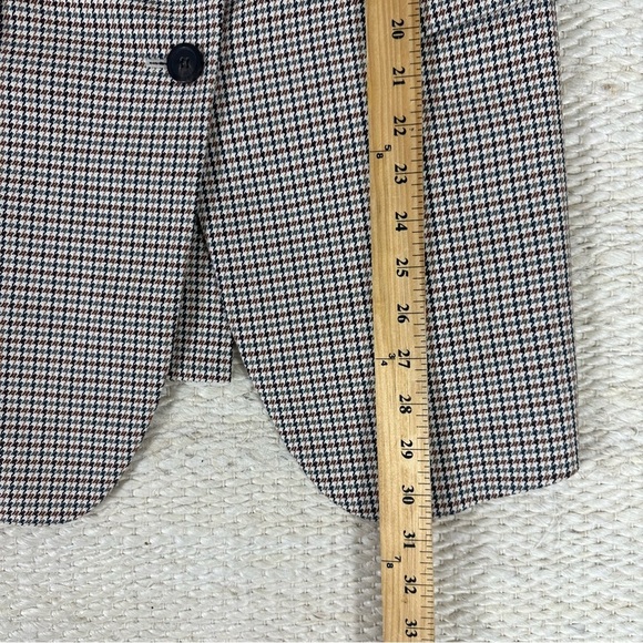 Theory Super Cinch Houndstooth Wool Blend Blazer Jacket Size 4 - Picture 10 of 16